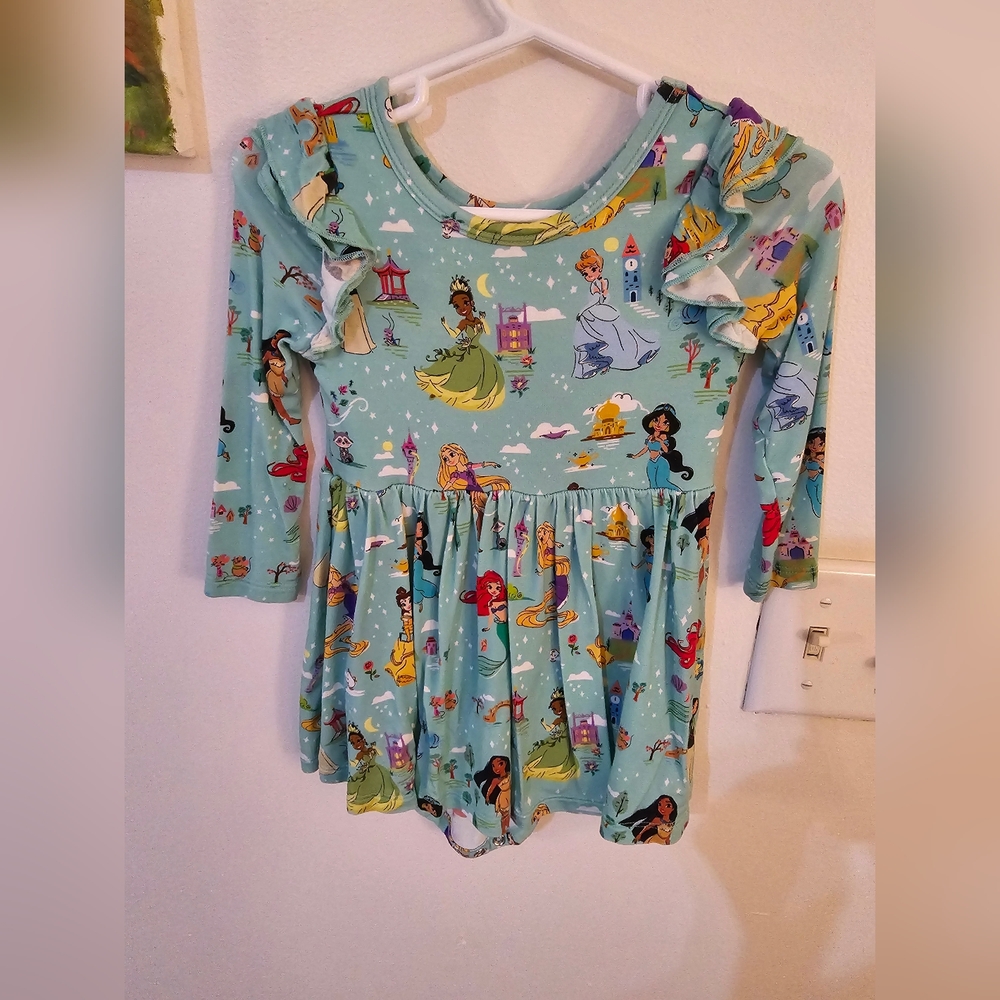 Little Sleepies Disney Princess Dreams Flutter Twirl Dress with Bodysuit